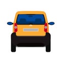 Car back view vector flat icon auto. Vehicle transport isolated white traffic cartoon drive. Modern travel silhouette design Royalty Free Stock Photo