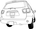 Car back view vector outline