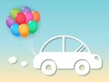 Car with balloons