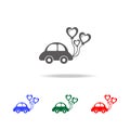 car with balls of heart icon. Elements of Valentine's Day in multi colored icons. Premium quality graphic design icon. Simple ico Royalty Free Stock Photo