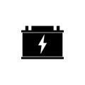 Car Battery. Accumulator Battery Energy Power Flat Vector Icon