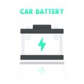 Car battery, accumulator icon in flat style