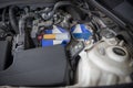 Car battery is depleted. concept car maintenance And the cost of car care.