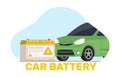 Car battery. Electric automobile. Accumulator energy power and electricity accumulator. Eco friendly vehicle. Modern Royalty Free Stock Photo