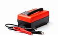 Car Battery Focus on White Background