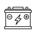 Car battery icon. Battery accumulator isolated on white background Royalty Free Stock Photo