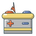 Car battery icon, cartoon style Royalty Free Stock Photo