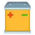 Car battery icon, cartoon style Royalty Free Stock Photo