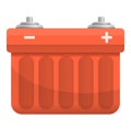 Car battery icon, cartoon style Royalty Free Stock Photo