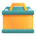 Car battery icon, cartoon style Royalty Free Stock Photo