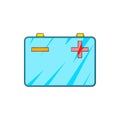 Car battery icon in cartoon style Royalty Free Stock Photo