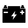 Car battery icon collection. Energy power accumulator. Automotive charge sign. Auto battery symbols isolated on white background. Royalty Free Stock Photo