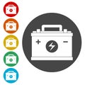 Car battery icon, Electricity accumulator battery icon