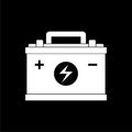 Car battery icon, Electricity accumulator battery icon on dark background