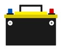 car battery icon in a flat style. Maintaining battery power. Maintenance in a car repair shop. Vector