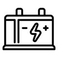 Car battery icon, outline style Royalty Free Stock Photo