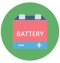 Car Battery Isolated Color Vector icon that can be easily modified or edit Royalty Free Stock Photo