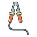 Car battery jumper cable icon, cartoon style Royalty Free Stock Photo