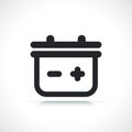 Car battery line icon isolated