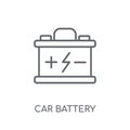 car battery linear icon. Modern outline car battery logo concept