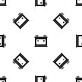 Car battery pattern seamless black Royalty Free Stock Photo