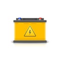 Car battery realistic icon. Electric accumulator charger. Battery power vehicle energy generator car Royalty Free Stock Photo