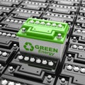 Car battery recycling. Green energy. Background from accumulator Royalty Free Stock Photo