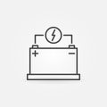 Car battery vector outline icon. Accumulator symbol Royalty Free Stock Photo