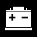 Car battery white color icon . Royalty Free Stock Photo