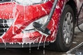 Car Being Washed By Scrubbing Brush