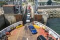 Car boarding on a ferry boat