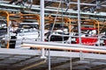 Car bodies on the production line