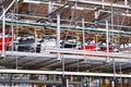 Car bodies on the production line