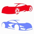 Car body color symbols colored background quality illustration