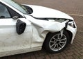 Fender damage in crashed car