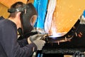 Car body welding.