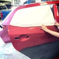 Car body work auto repair paint after the accident. Royalty Free Stock Photo