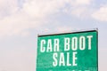 Car boot sale This Sunday sign with sky on bachground Royalty Free Stock Photo