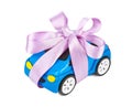 Car with bow as gift Royalty Free Stock Photo