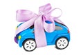 Car with bow as gift Royalty Free Stock Photo