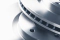 Car brake discs, close-up view Royalty Free Stock Photo
