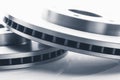Car brake discs, close-up view Royalty Free Stock Photo