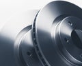 Car brake discs, close-up view Royalty Free Stock Photo
