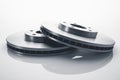 Car brake discs on white background Royalty Free Stock Photo