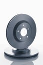 Car brake discs on white background Royalty Free Stock Photo