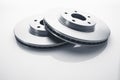 Car brake discs on white background Royalty Free Stock Photo