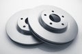Car brake discs on white background Royalty Free Stock Photo