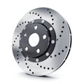 Car brake disk on white background