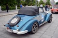 Car brand NSU-FIAT 1941 at the start of the rally of old cars in Moscow Royalty Free Stock Photo