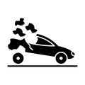 Car bring on truck G Sports car crash fill vector icon which can easily molyph Style vector icon which can easily modify or edit